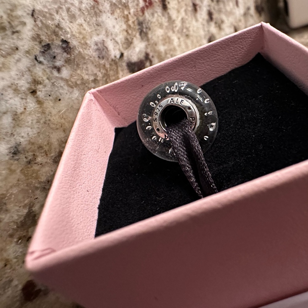 Pandora Clear Effervescence Murano Glass Charm RETIRED - Picture 4 of 4